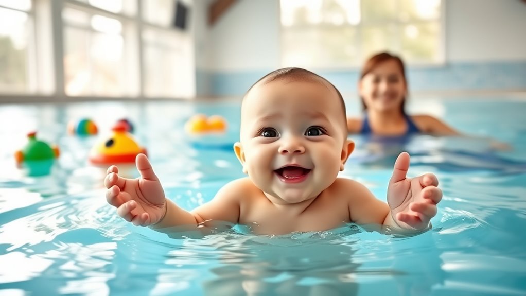 begin baby swimming early