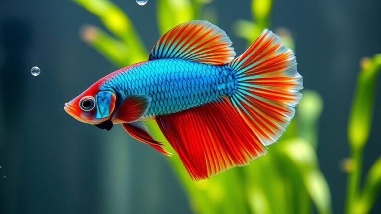 betta fish swimming sideways