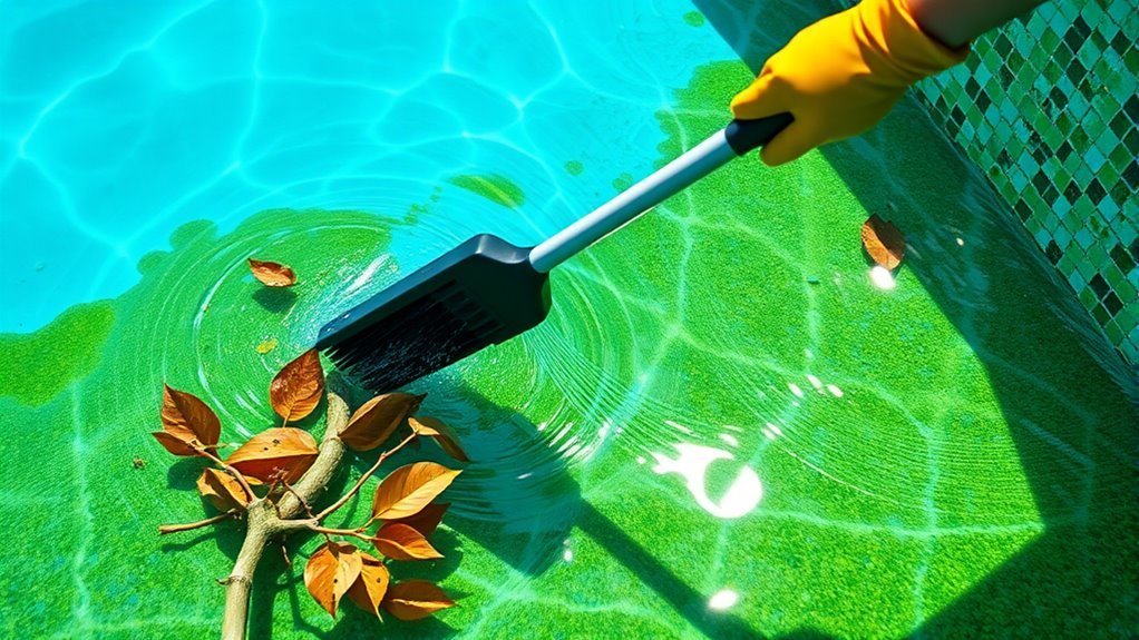 clean pool walls and debris