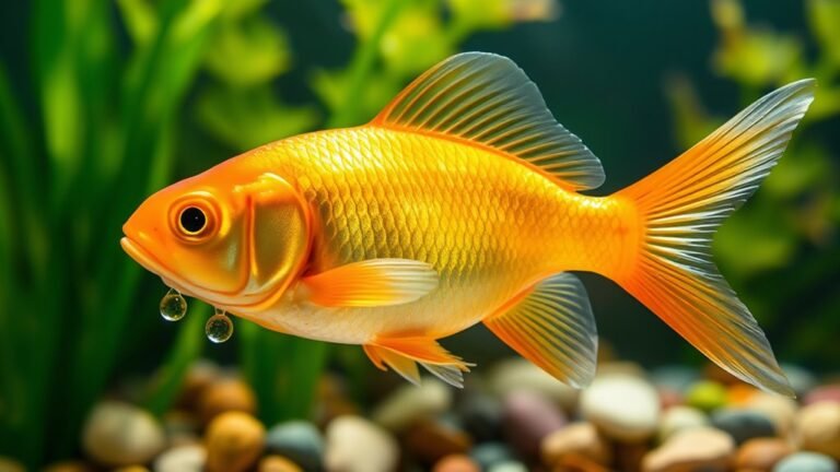 goldfish swimming upside down