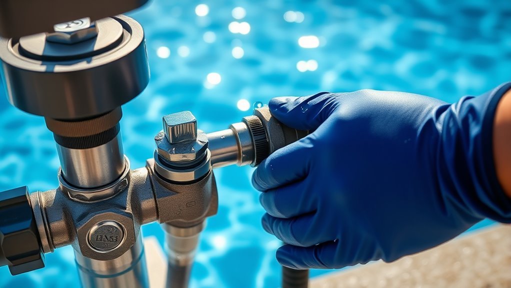 inspect pool equipment connections