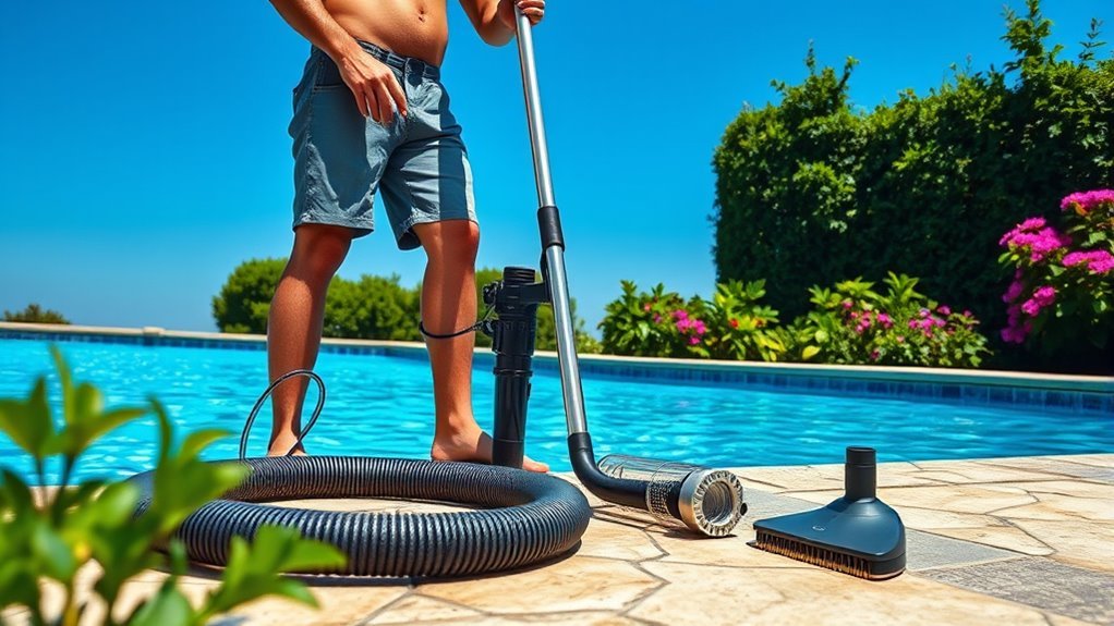 prepare pool clear debris