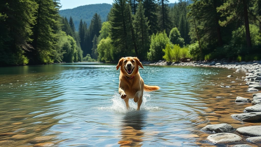 safe shallow flowing river swimming
