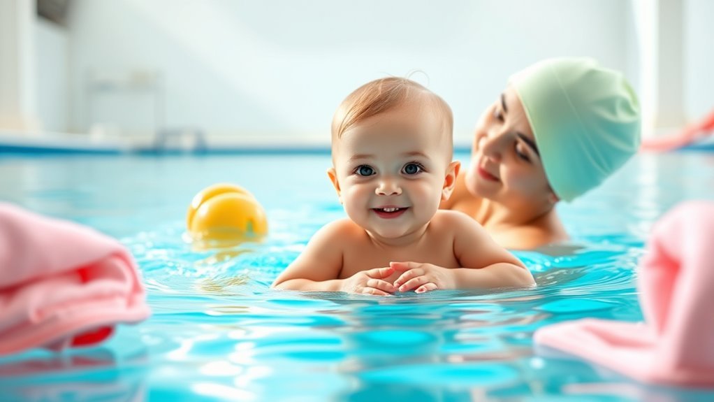 start baby swimming early