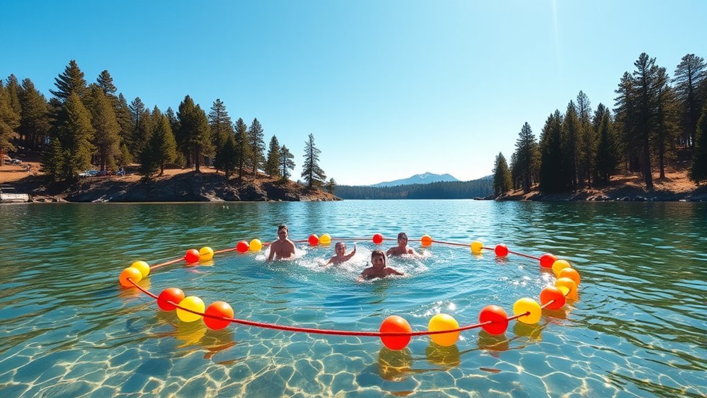 swim in designated safe zones