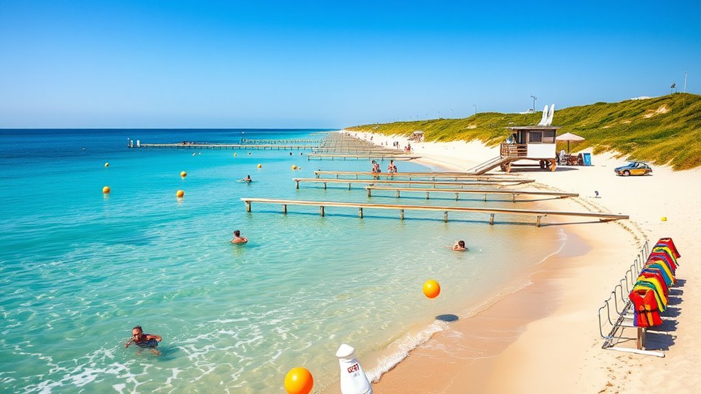 swim only in designated zones