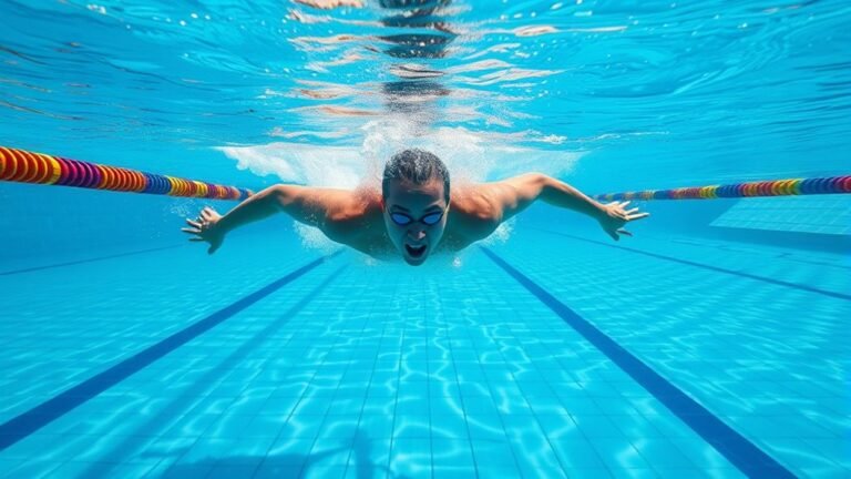 swimming around the pool