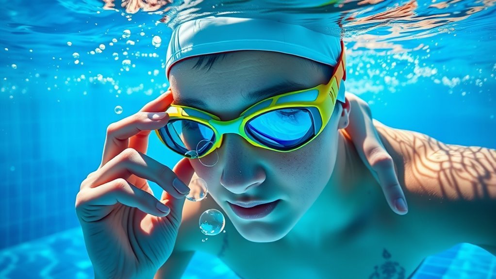 wear goggles and avoid water