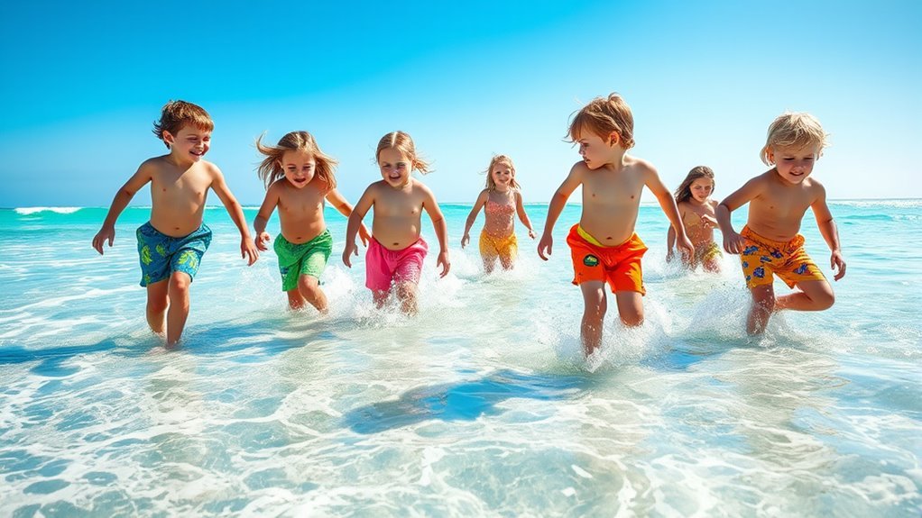 top kids colorful swim trunks