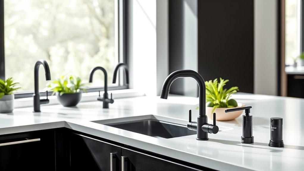 top matte black kitchen faucets