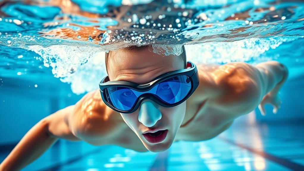 top swim goggles with nose cover