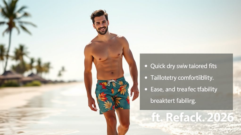 comfortable functional swim trunks