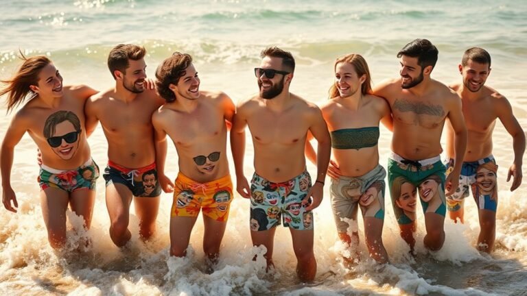 custom face print swim trunks