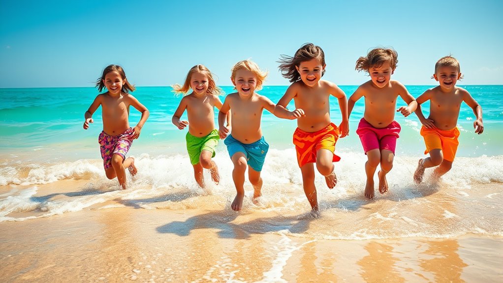 kids colorful swim shorts
