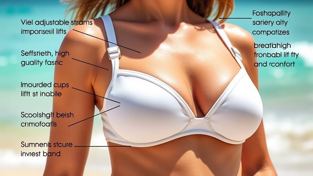 supportive adjustable swim tops