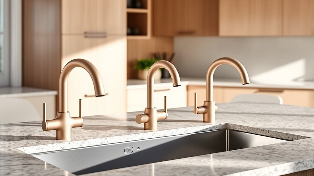 top almond kitchen faucets