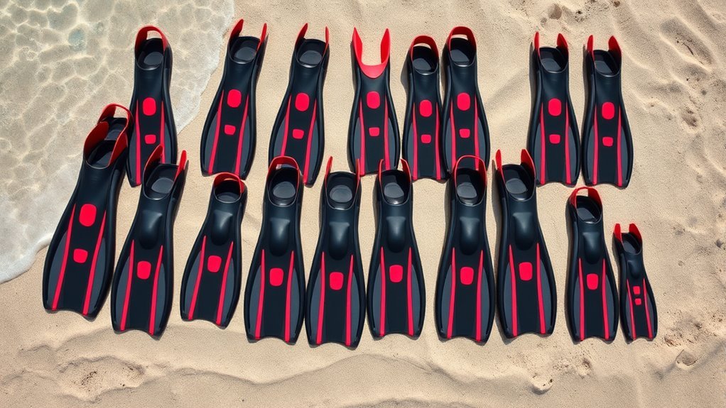 top black red swim fins