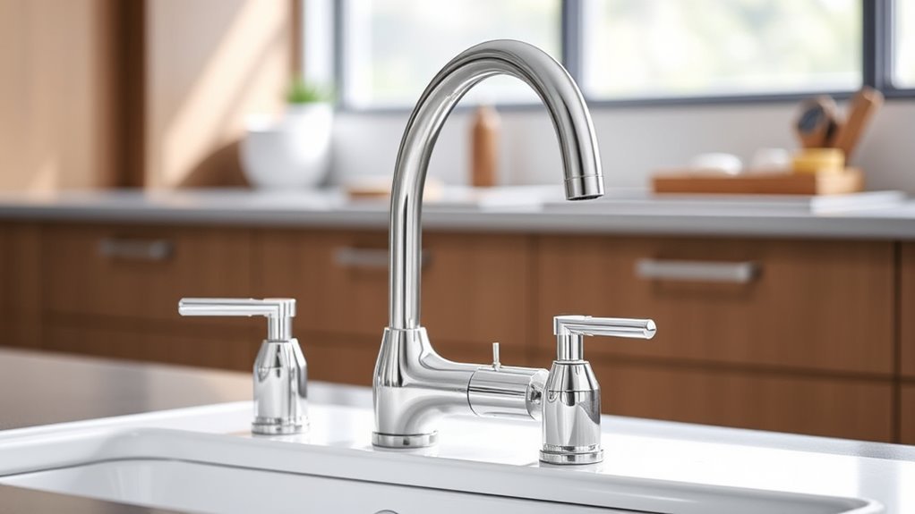 top three hole kitchen faucets